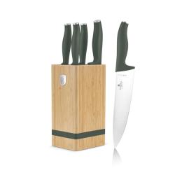 Berlingerhaus Sada nožů se stojanem BAMBOO 6 ks Matte Green Collection