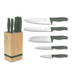 Berlingerhaus Sada nožů se stojanem BAMBOO 6 ks Matte Green Collection