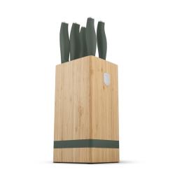 Berlingerhaus Sada nožů se stojanem BAMBOO 6 ks Matte Green Collection