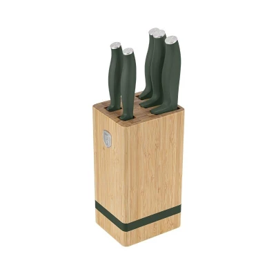 Berlingerhaus Sada nožů se stojanem BAMBOO 6 ks Matte Green Collection