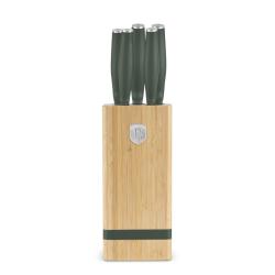 Berlingerhaus Sada nožů se stojanem BAMBOO 6 ks Matte Green Collection