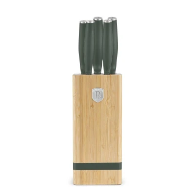 Berlingerhaus Sada nožů se stojanem BAMBOO 6 ks Matte Green Collection