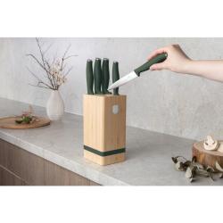 Berlingerhaus Sada nožů se stojanem BAMBOO 6 ks Matte Green Collection