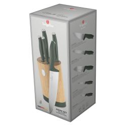 Berlingerhaus Sada nožů se stojanem BAMBOO 6 ks Matte Green Collection