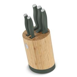 Berlingerhaus Sada nožů se stojanem BAMBOO 6 ks Matte Green Collection