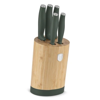 Berlingerhaus Sada nožů se stojanem BAMBOO 6 ks Matte Green Collection