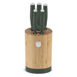 Berlingerhaus Sada nožů se stojanem BAMBOO 6 ks Matte Green Collection