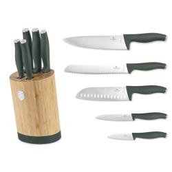 Berlingerhaus Sada nožů se stojanem BAMBOO 6 ks Matte Green Collection