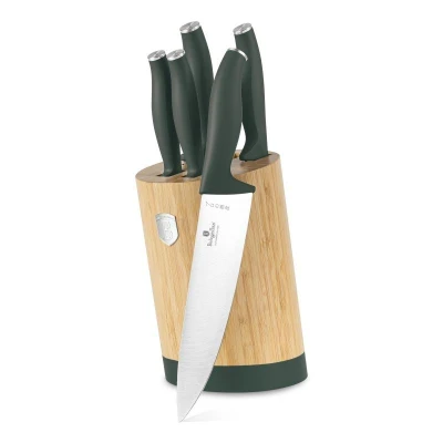 Berlingerhaus Sada nožů se stojanem BAMBOO 6 ks Matte Green Collection