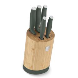 Berlingerhaus Sada nožů se stojanem BAMBOO 6 ks Matte Green Collection