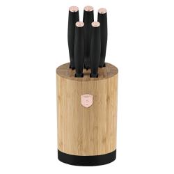 Berlingerhaus Sada nožů se stojanem BAMBOO 6 ks nerez Back Rose Collection