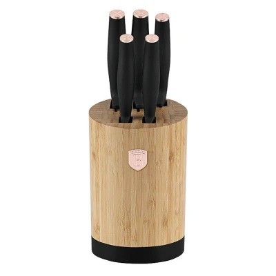 Berlingerhaus Sada nožů se stojanem BAMBOO 6 ks nerez Back Rose Collection