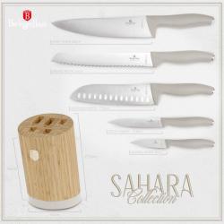 Berlingerhaus Sada nožů se stojanem BAMBOO 6 ks Sahara Collection