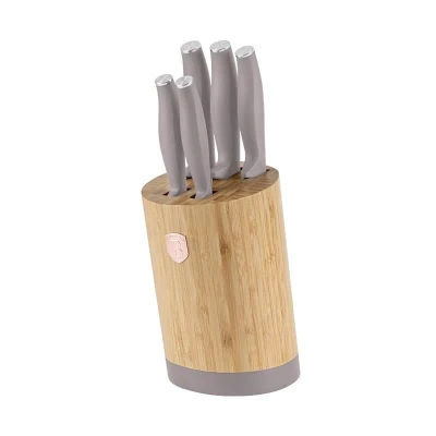 Berlingerhaus Sada nožů se stojanem BAMBOO 6 ks Taupe Collection
