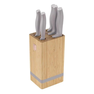 Berlingerhaus Sada nožů se stojanem BAMBOO 6 ks Taupe Collection