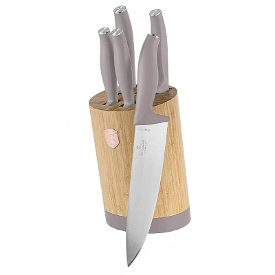 Berlingerhaus Sada nožů se stojanem BAMBOO 6 ks Taupe Collection