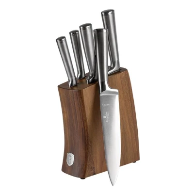 Berlingerhaus Sada nožů se stojanem z akátového dřeva 6 ks Stainless steel