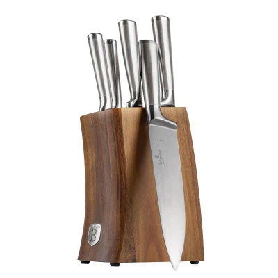 Berlingerhaus Sada nožů se stojanem z akátového dřeva 6 ks Stainless steel