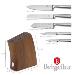 Berlingerhaus Sada nožů se stojanem z akátového dřeva 6 ks Stainless steel