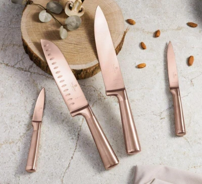 Berlingerhaus Sada nožů se stojanem z akátového dřeva 6 ks Taupe Collection