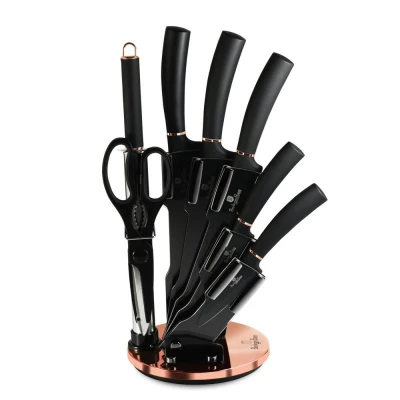 Berlingerhaus Sada nožů ve stojanu 8 ks Black Rose Collection