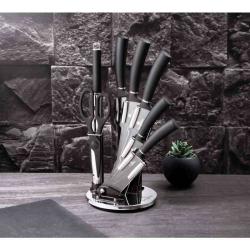 Berlingerhaus Sada nožů ve stojanu 8 ks Black Silver Collection