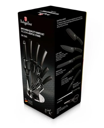 Berlingerhaus Sada nožů ve stojanu 8 ks Black Silver Collection