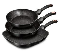 Berlingerhaus Pánev s mramorovým povrchem Black Rose Collection sada 3 ks