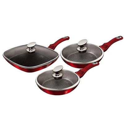 Berlingerhaus Sada pánví s mramorovým povrchem 6 ks Burgundy Metallic Line Berlingerhaus Sada pánví s mramorovým povrchem 6 ks Burgundy Metallic Line