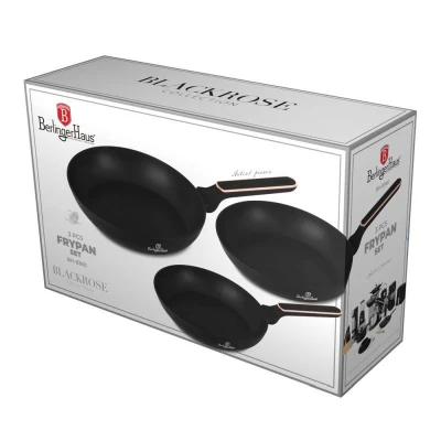 Berlingerhaus Sada pánví s titanovým povrchem 3 ks Black Rose Collection