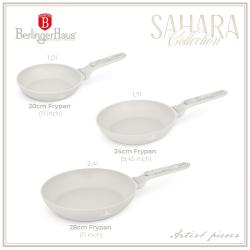 Berlingerhaus Sada pánví s titanovým povrchem 3 ks Sahara Marble Collection