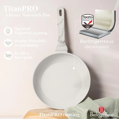 Berlingerhaus Sada pánví s titanovým povrchem 3 ks Sahara Marble Collection