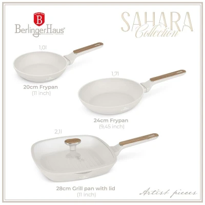 Berlingerhaus Sada pánví s titanovým povrchem 4 ks Sahara Nordic Collection