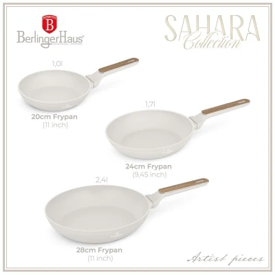 Berlingerhaus Sada pánví s titanovým povrchem 3 ks Sahara Nordic Collection