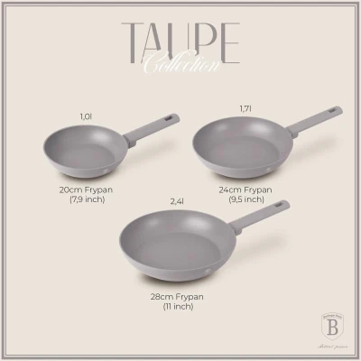 Berlingerhaus Sada pánví s titanovým povrchem 3 ks Taupe Collection