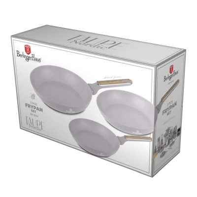 Berlingerhaus Sada pánví s titanovým povrchem 3 ks Taupe Nordic Collection