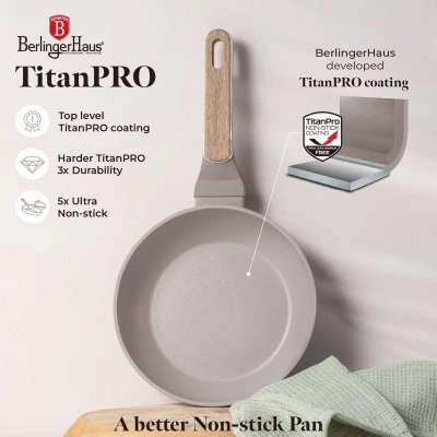 Berlingerhaus Sada pánví s titanovým povrchem 3 ks Taupe Nordic Collection