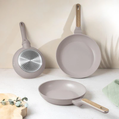 Berlingerhaus Sada pánví s titanovým povrchem 3 ks Taupe Nordic Collection