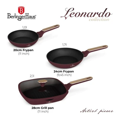 Berlingerhaus Sada pánví s titanovým povrchem 4 ks Leonardo Nordic Collection