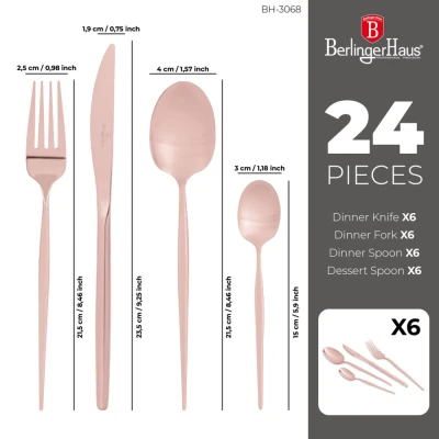 Berlingerhaus Sada příborů 24 ksRosegold Metallic Line