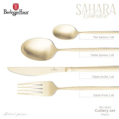 Berlingerhaus Sada příborů 24 ks satén Sahara Collection