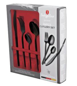 Berlingerhaus Sada příborů nerez 24 ks leštěná černá