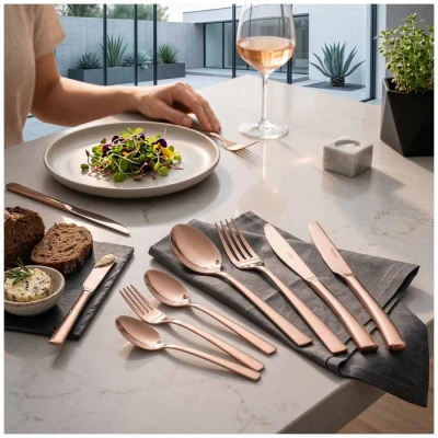 Berlingerhaus Sada příborů se steakovým nožem 42 ks nerez leštěný povrch Rosegold Collection