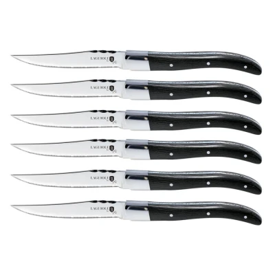 Berlingerhaus Sada steakových nožů 6 ks černá rukojeť Laguiole Collection