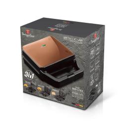 Berlingerhaus Sendvičovač a vaflovač s nepřilnavým povrchem 3v1 Rosegold Metallic Line