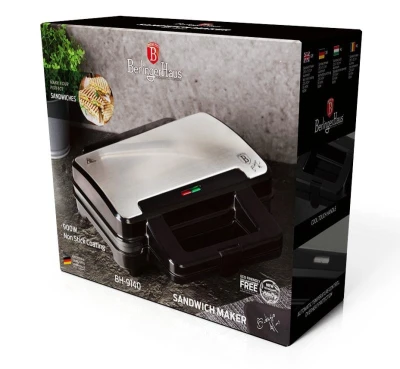 Berlingerhaus Sendvičovač s nepřilnavým povrchem 900 W Black Silver Collection