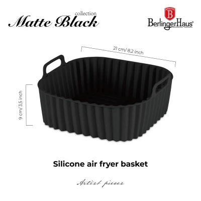 Berlingerhaus Silikonový košík do horkovzdušné fritézy Matte Black Collection