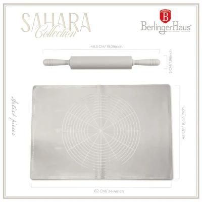 Berlingerhaus Silikonový váleček na těsto a pečicí podložka Sahara Collection