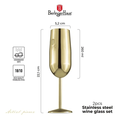 Berlingerhaus Sklenice na šampaňské sada 2 ks 260 ml Gold