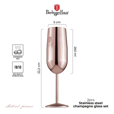 Berlingerhaus Sklenice na šampaňské sada 2 ks 260 ml Rosegold